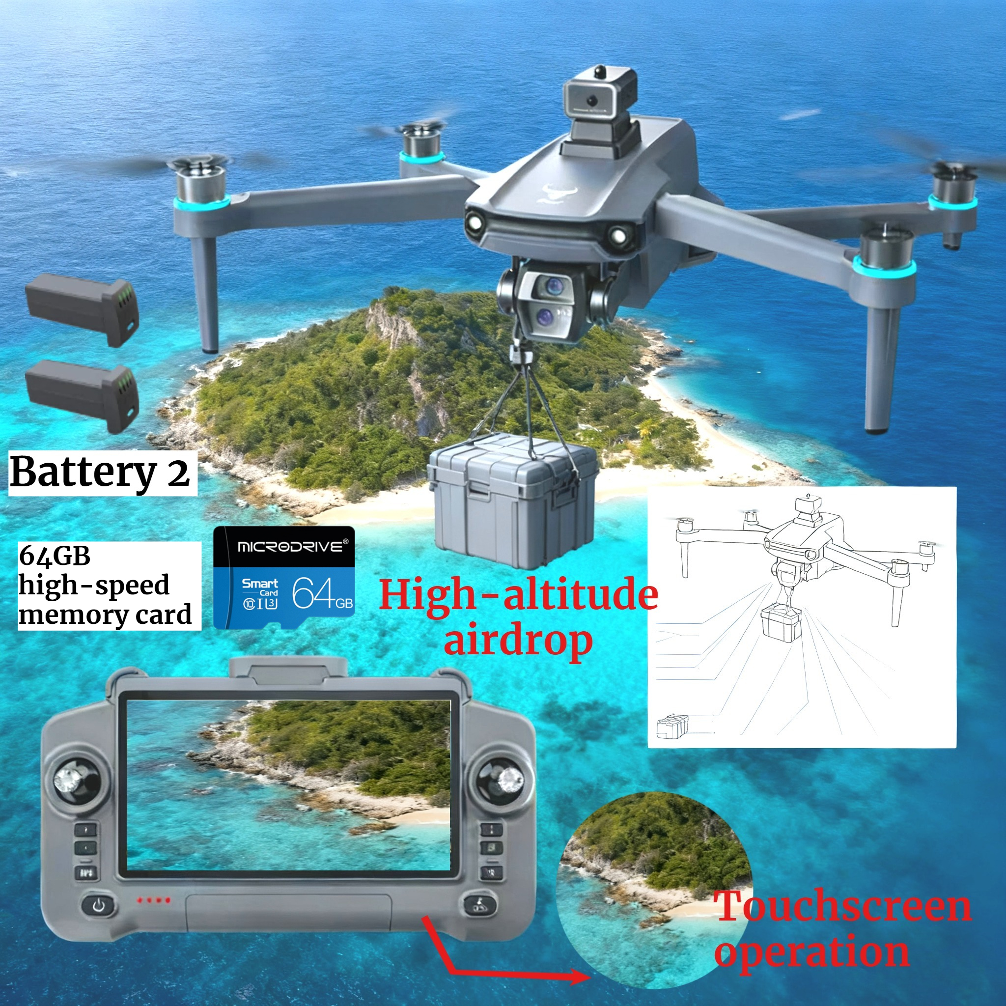 Drone Gps Rc Tt36 - Drone GPS 8K HD Camera Aerial