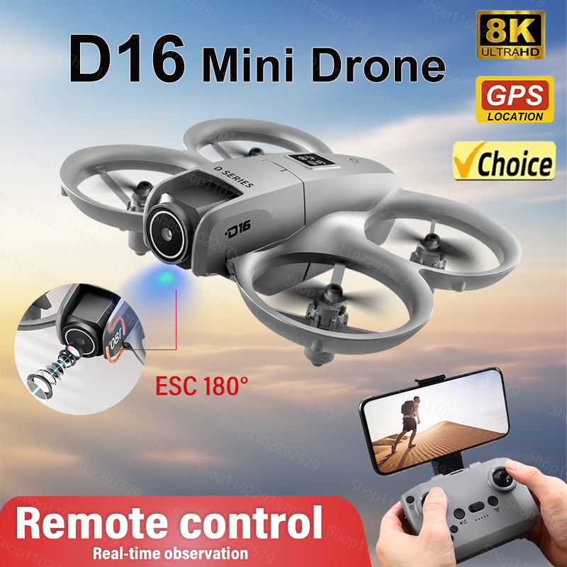 Drone Smart Rc Foldable - D16 Drone 8K HD With FPV