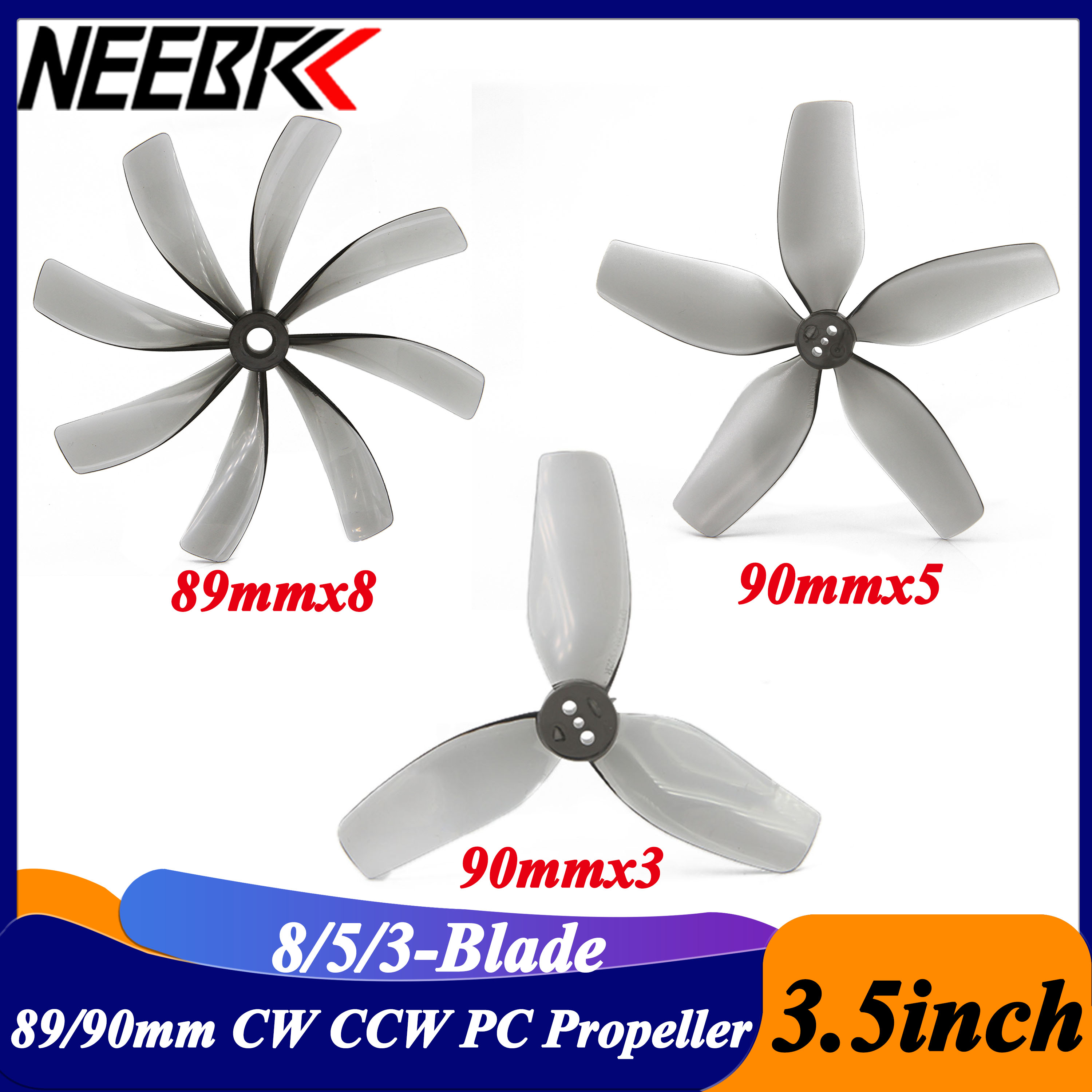 Rc Motor Drone - 2Pairs 3.5inch 89x8 90x5 90x3 8/5/3-blade