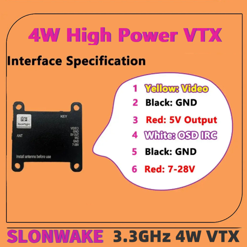 SLONWAKE FPV 3.3G 16CH 4000mW  - Drone Rc Transmitter And Receiver reseña y precio