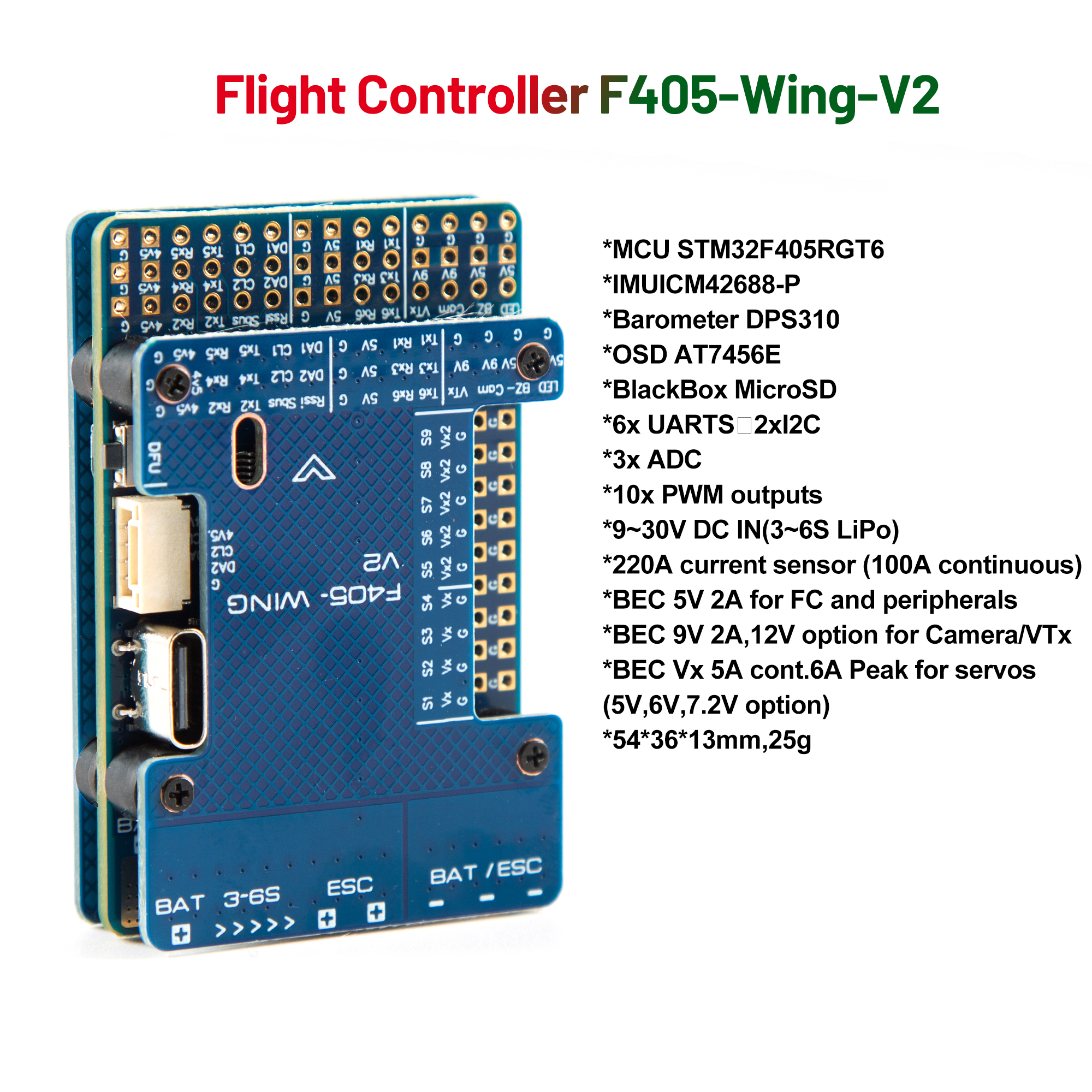 F405 WING V2 FC Flight Control - Drone Rc Flight Controller reseña y precio