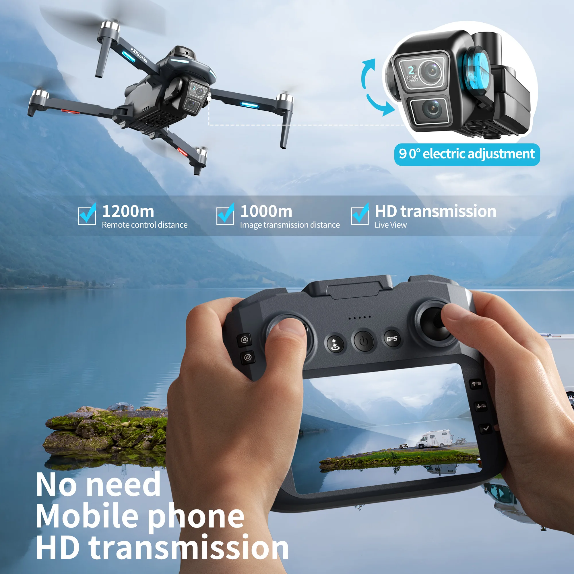 Lenovo XT606 Drone Professiona - Drone Gps Rc Tt36 reseña y precio