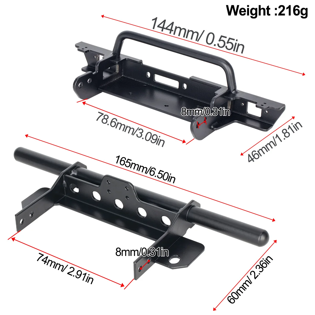 Metal Front Bumper for VP VS4- - Rc Rock Crawler reseña y precio