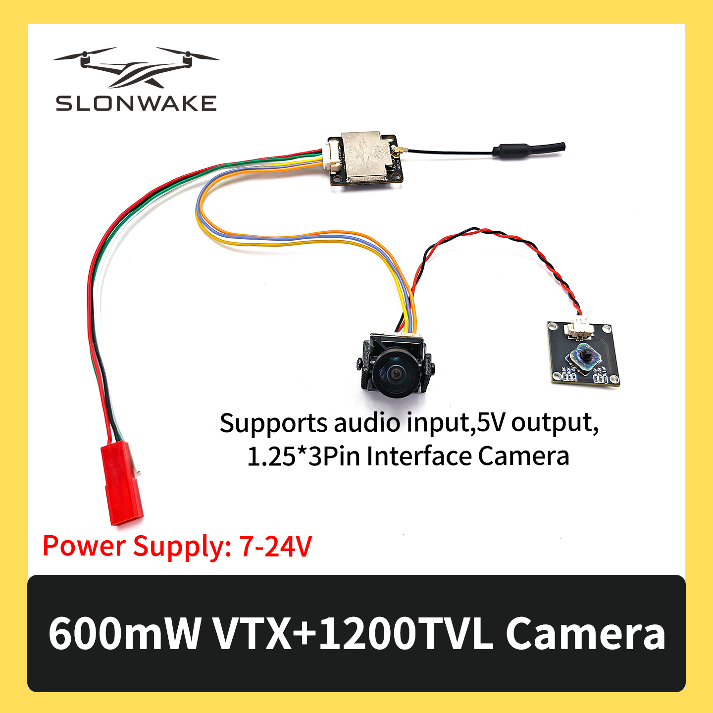 SLONWAKE 5.8G 600mW 7-24V FPV  - Drone Rc Airplane reseña y precio