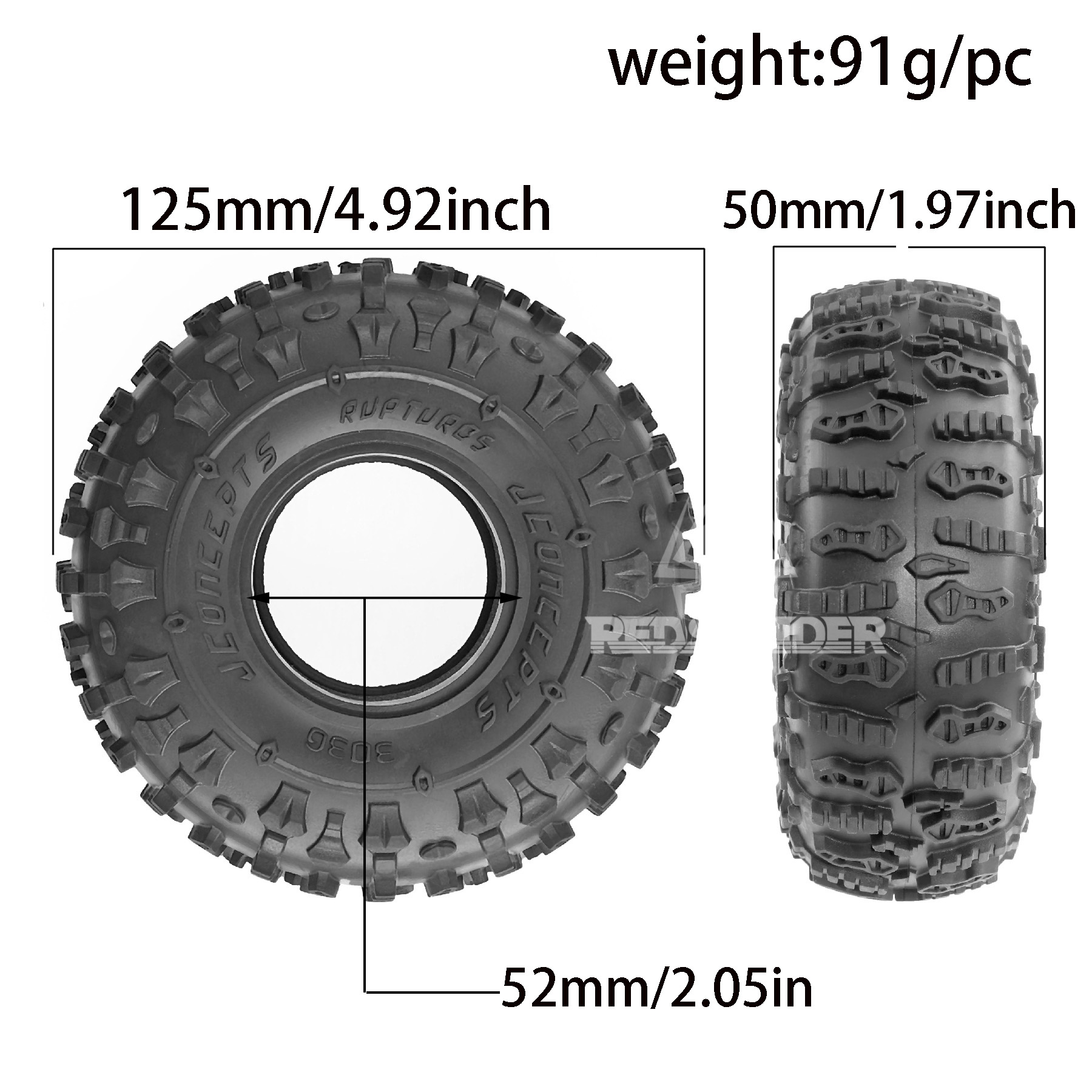 RC Crawler  Tires 4PCS OD 125m - Rc Rock Crawler reseña y precio