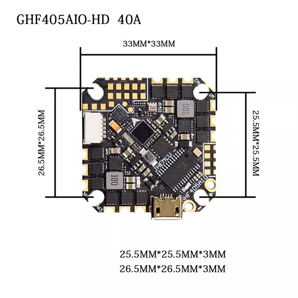 JHEMCU GHF405AIO-HD 40A AIO Fl - Drone Rc Flight Controller reseña y precio