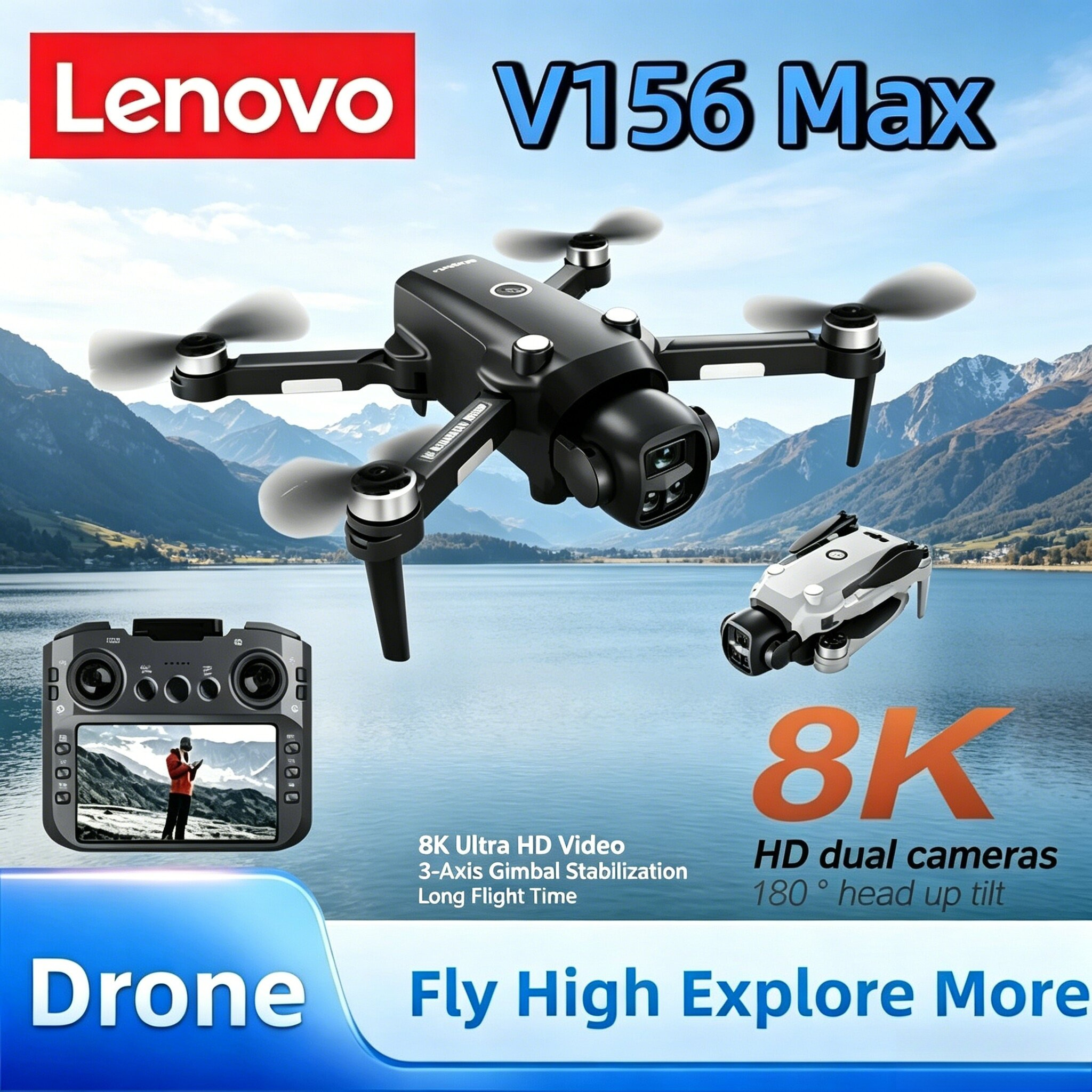 Professional Lenovo V156MAX RC - Drone Smart Rc Foldable reseña y precio