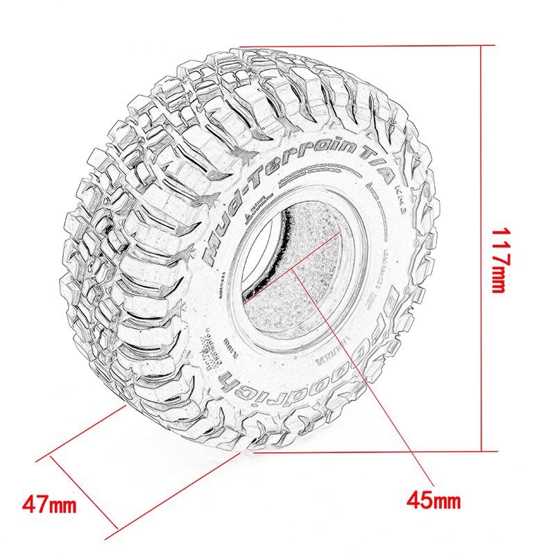 RC Car 1.9 Inch 117mm Rubber T - Rc Rock Crawler reseña y precio