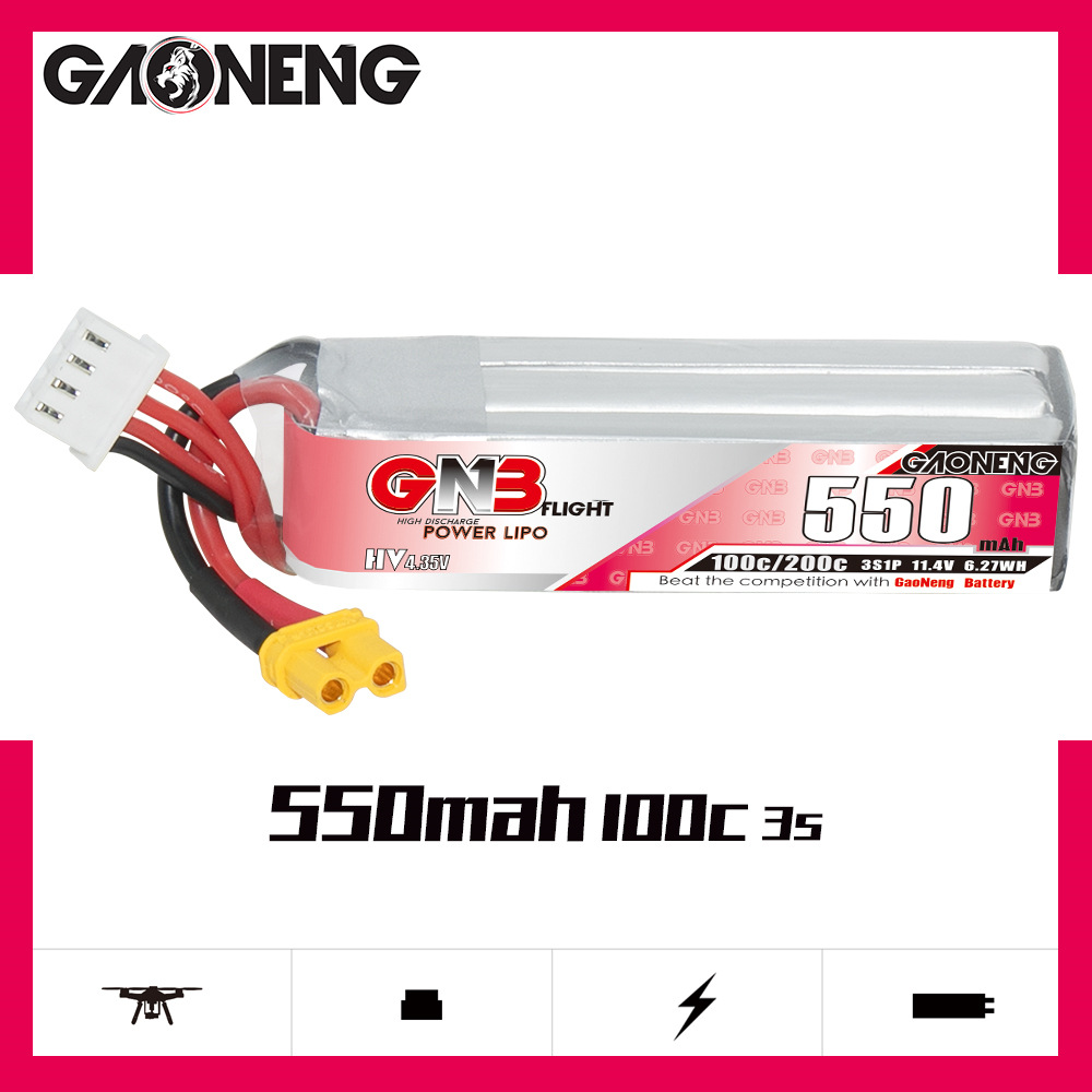 GNB HV 11.4V 550mAh 100C/200C  - Drone Carrera Rc reseña y precio