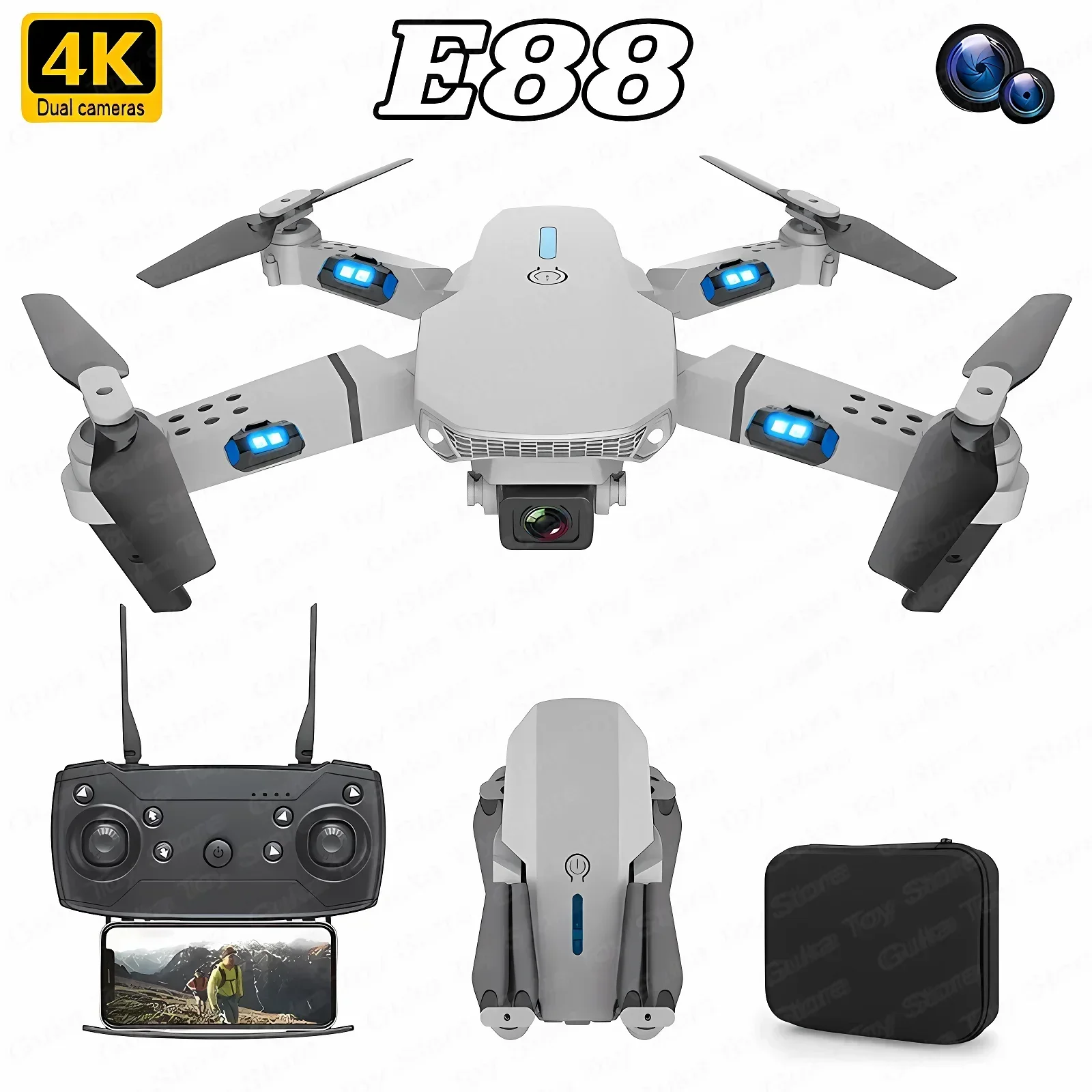 E88 Pro WIFI FPV Drone Wide An - Drone E88Pro Rc 4K reseña y precio