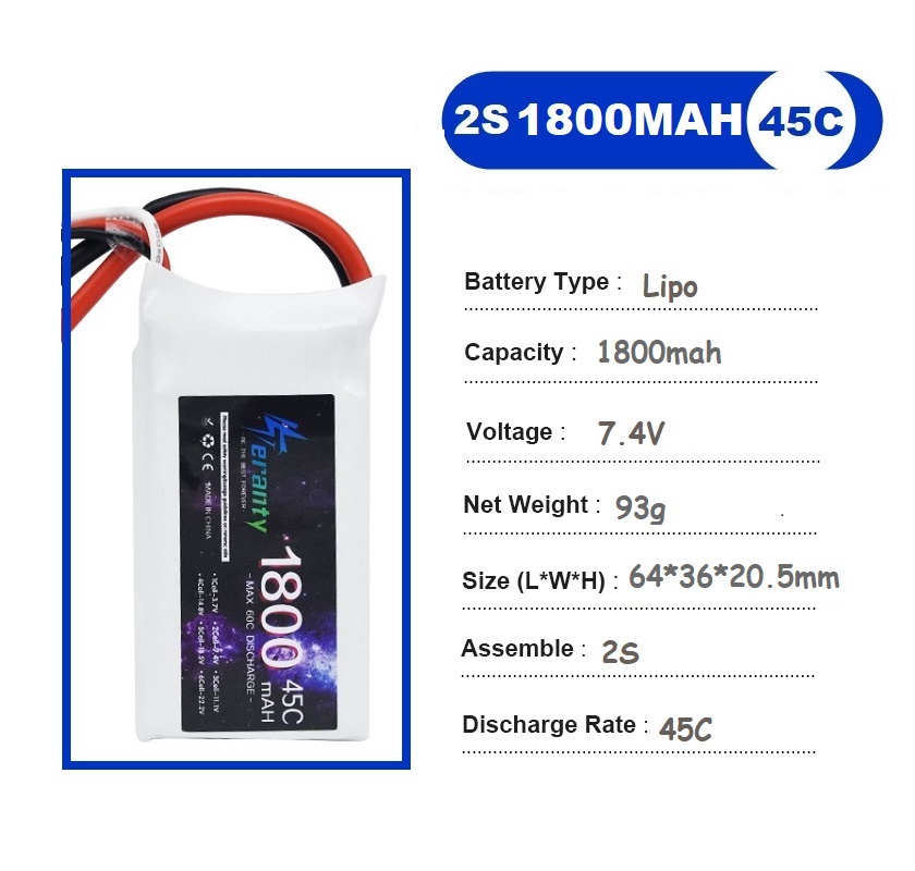 2PCS 7.4V Lipo 2S Battery 1500 - Drone Carrera Rc reseña y precio