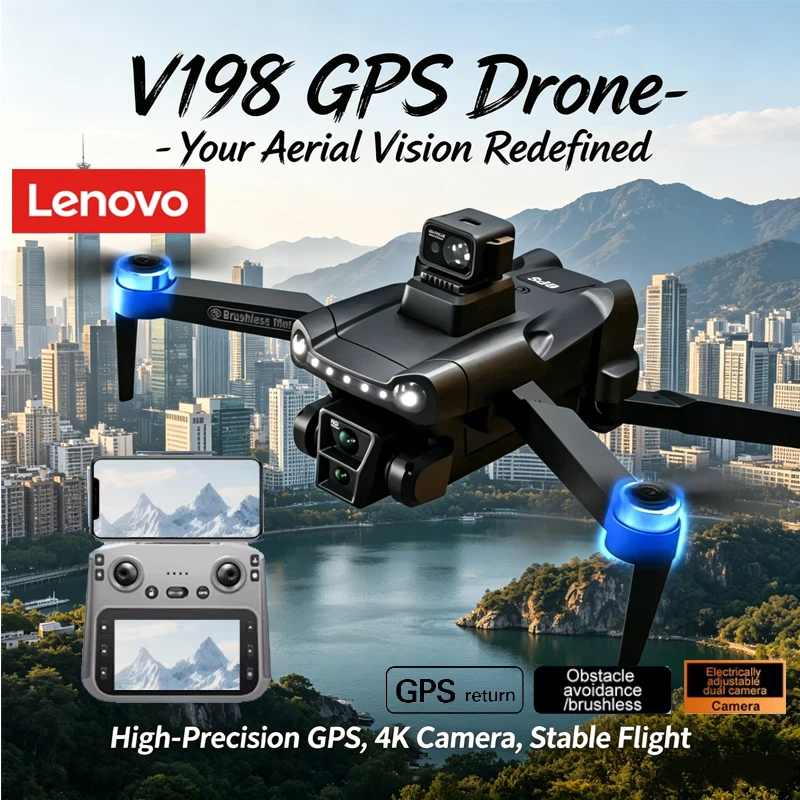 Lenovo V198 GPS Drone: 8K HD F - Drone Smart Rc Foldable reseña y precio