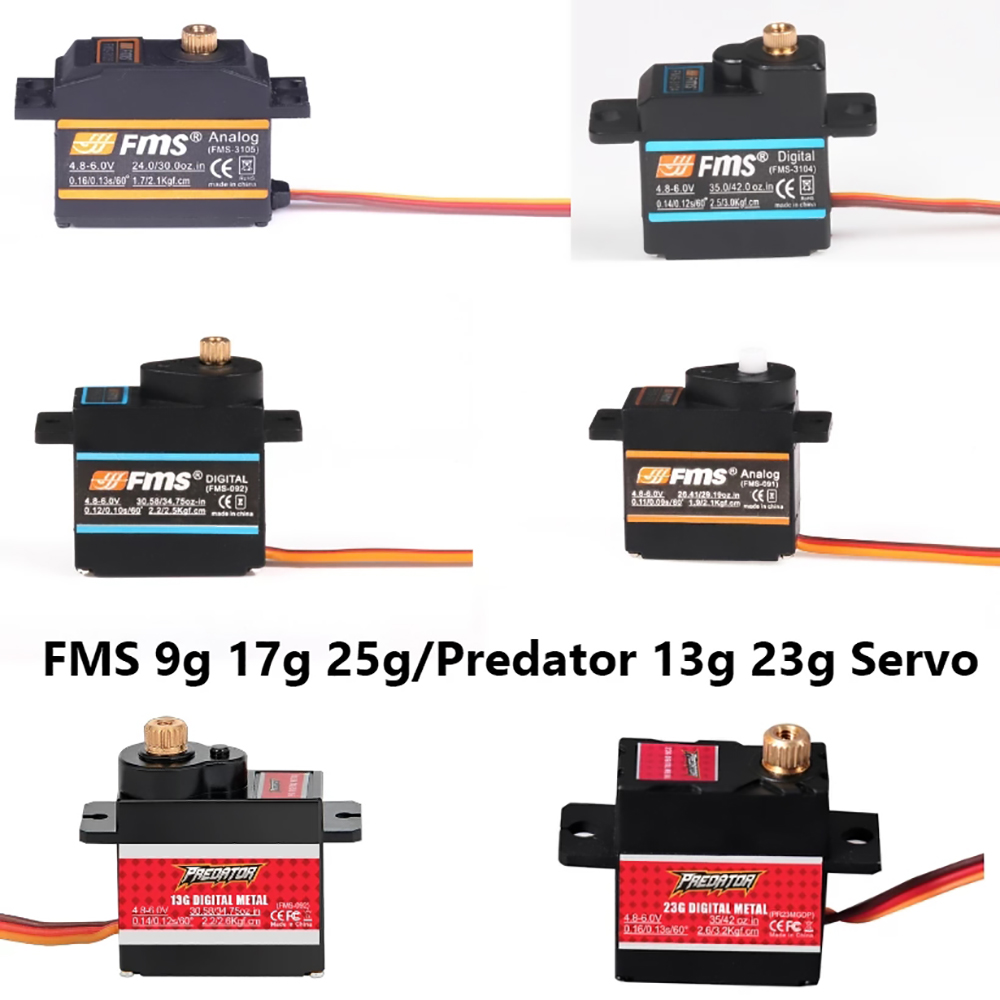 FMS Servo 9g 17g 25g 13g 23g P - Drone Avion Rc reseña y precio