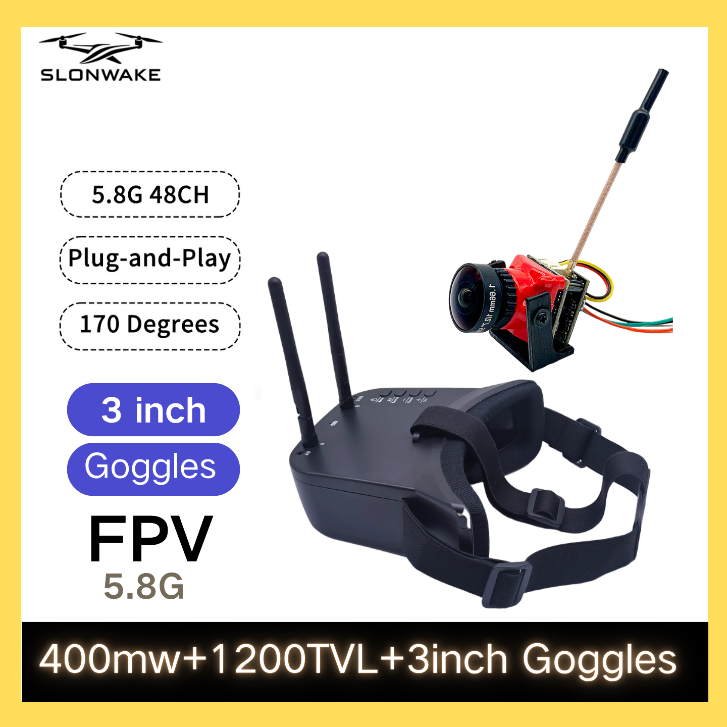 SLONWAKE 5.8G 48CH FPV 400mw V - Drone Rc Airplane reseña y precio
