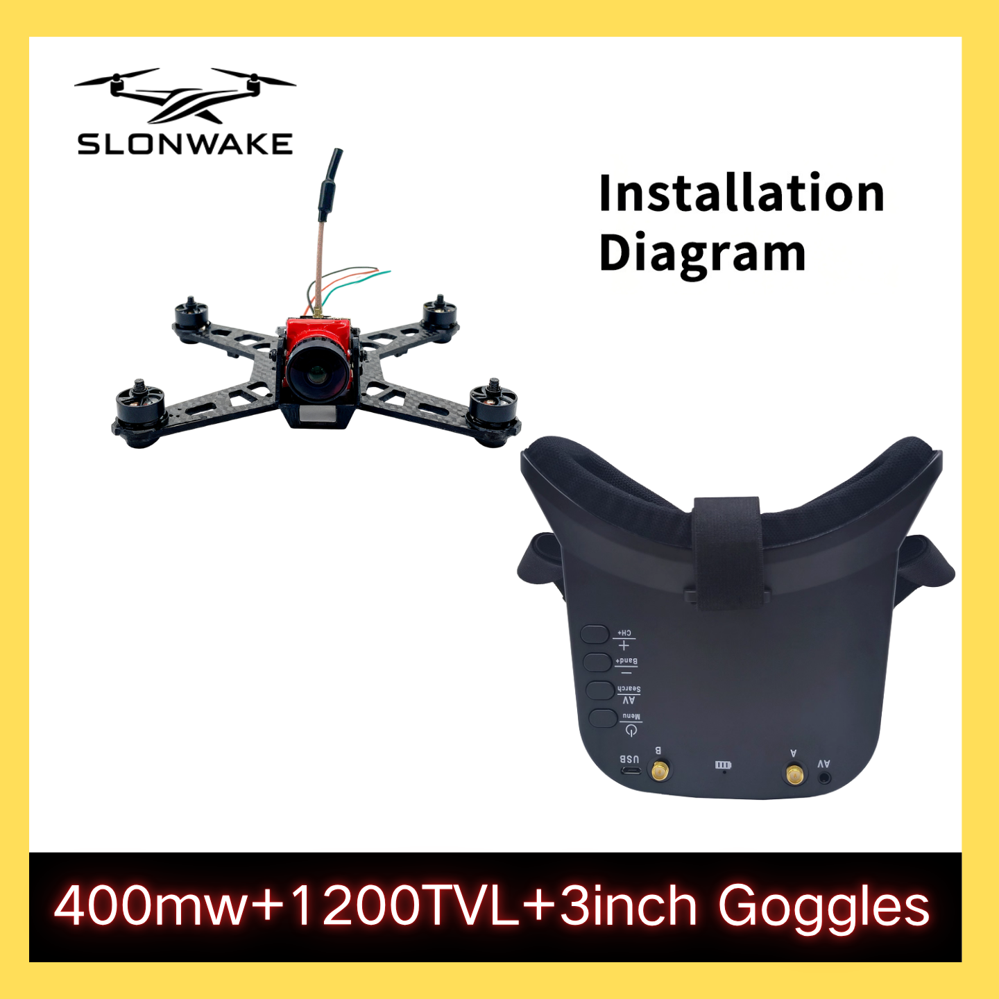 SLONWAKE 5.8G 48CH FPV 400mw V - Drone Rc Airplane reseña y precio