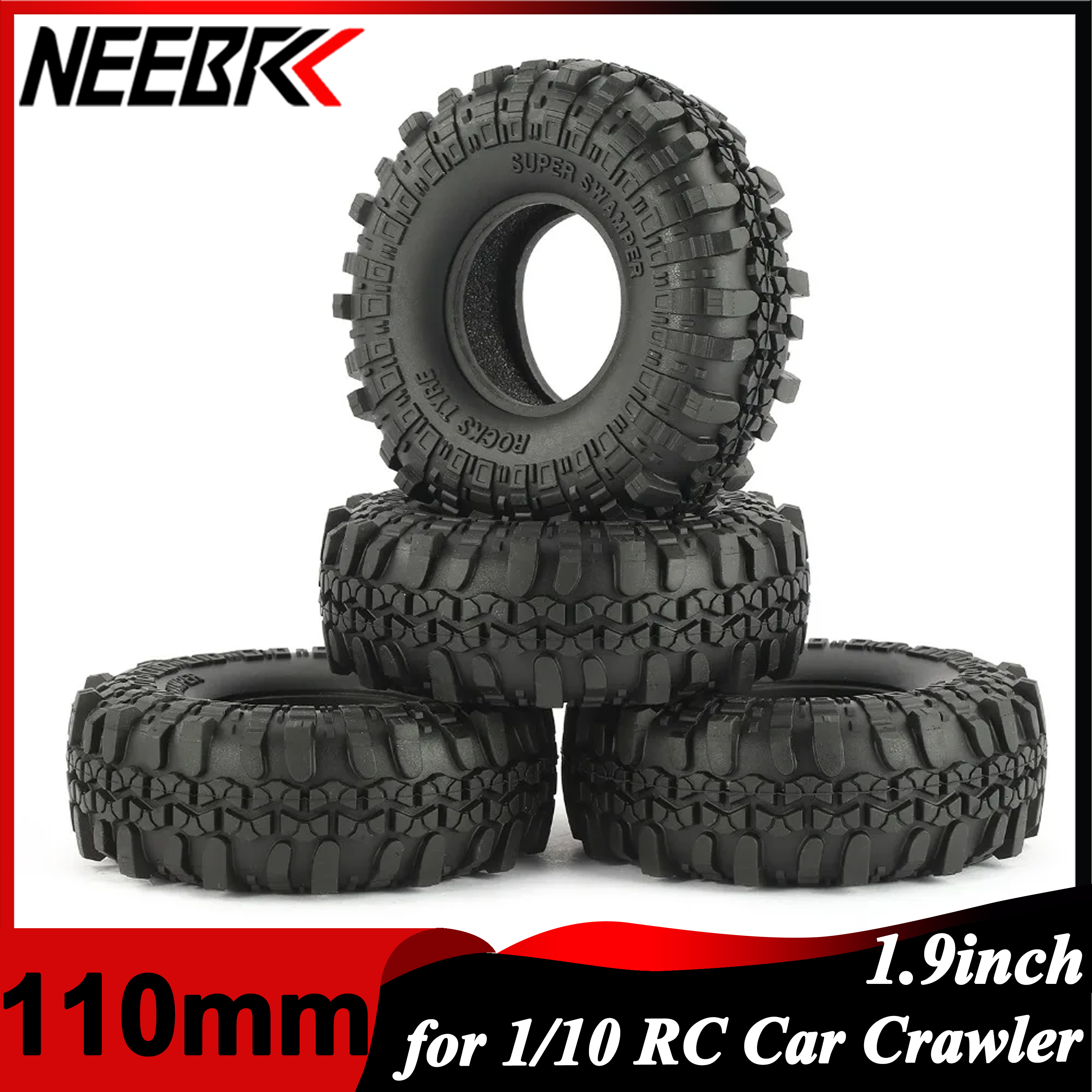 4PCS 1.9 Inch 110mm Rubber Tyr - Rc Rock Crawler reseña y precio
