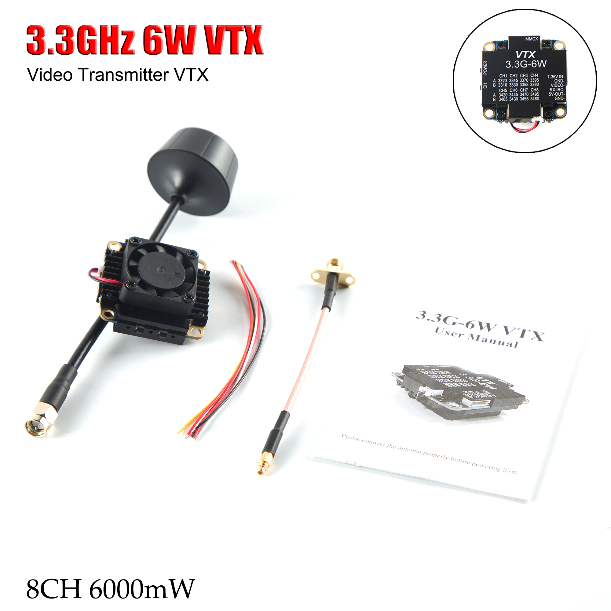 FPV Video Transmitter 3.3G 6W  - Drone Rc Airplane reseña y precio