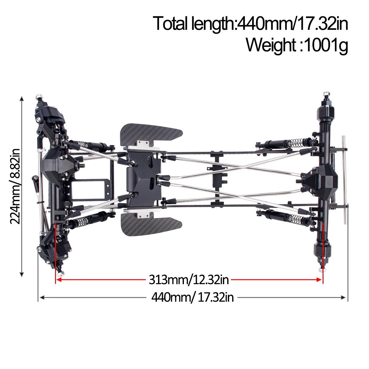 Carbon Fiber LCG Chassis Kit w - Rc Rock Crawler reseña y precio